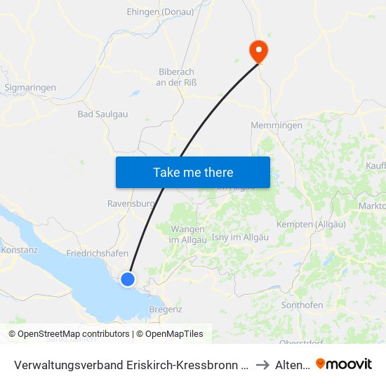 Verwaltungsverband Eriskirch-Kressbronn am Bodensee-Langenargen to Altenstadt map