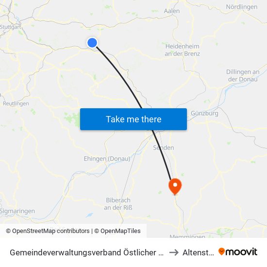 Gemeindeverwaltungsverband Östlicher Schurwald to Altenstadt map