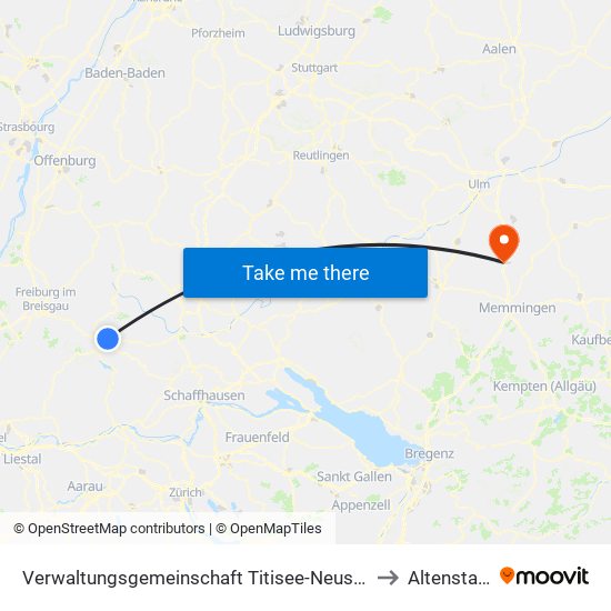 Verwaltungsgemeinschaft Titisee-Neustadt to Altenstadt map