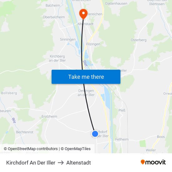 Kirchdorf An Der Iller to Altenstadt map