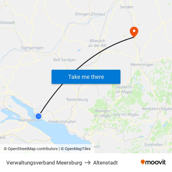 Verwaltungsverband Meersburg to Altenstadt map