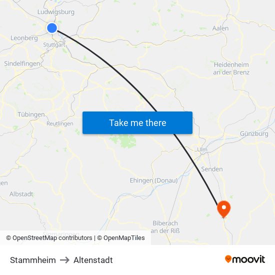 Stammheim to Altenstadt map