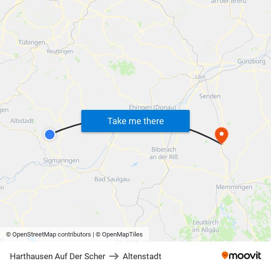 Harthausen Auf Der Scher to Altenstadt map