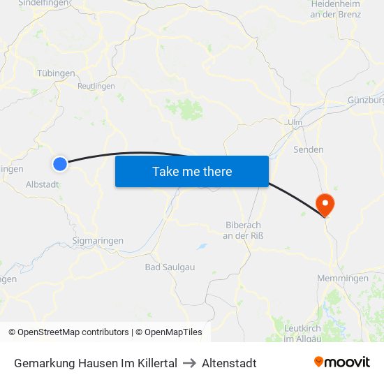 Gemarkung Hausen Im Killertal to Altenstadt map