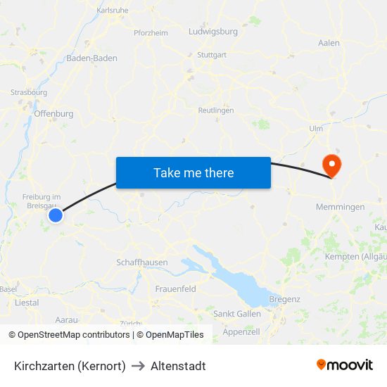 Kirchzarten (Kernort) to Altenstadt map