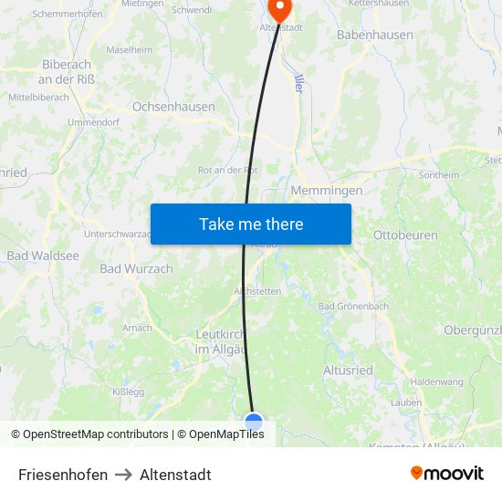 Friesenhofen to Altenstadt map