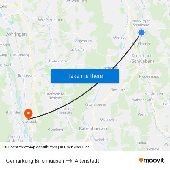 Gemarkung Billenhausen to Altenstadt map