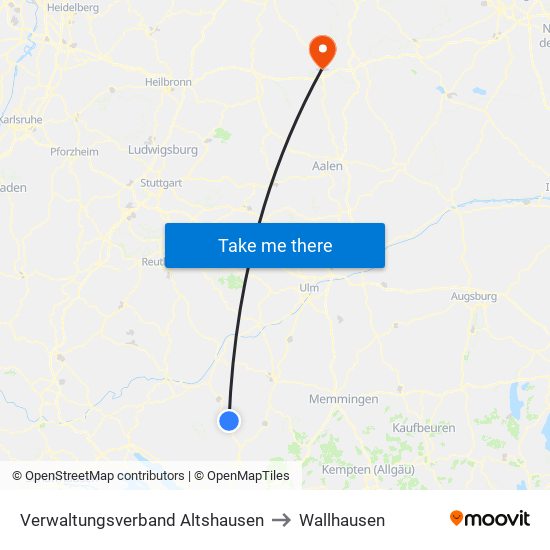 Verwaltungsverband Altshausen to Wallhausen map