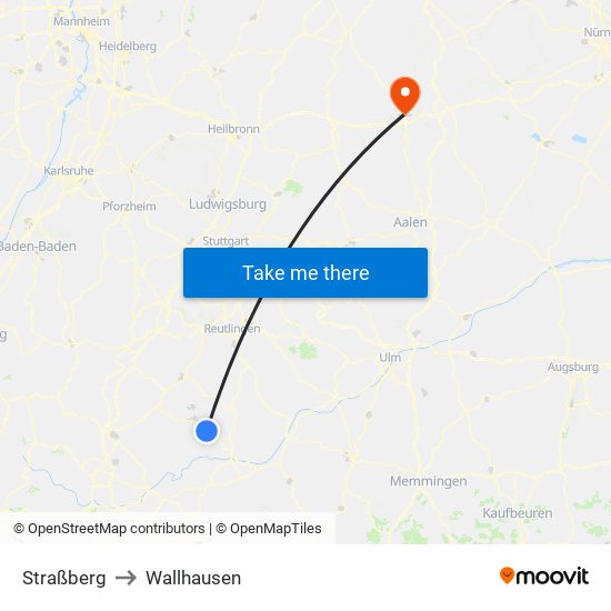 Straßberg to Wallhausen map