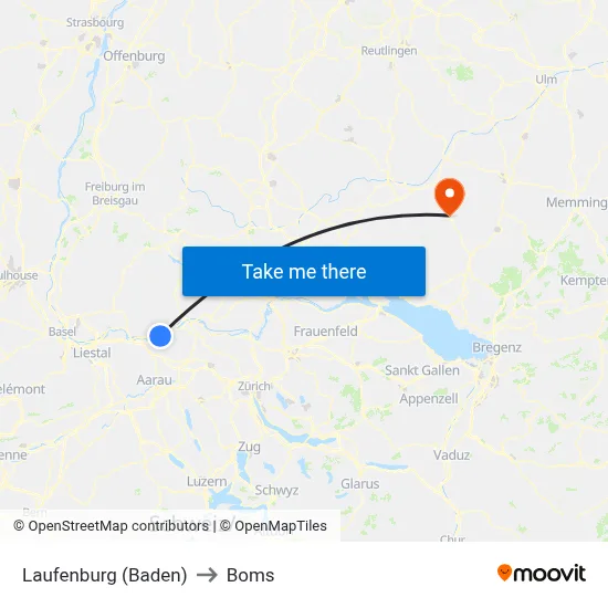 Laufenburg (Baden) to Boms map
