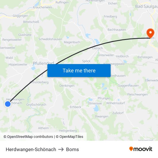 Herdwangen-Schönach to Boms map