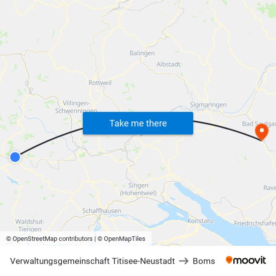 Verwaltungsgemeinschaft Titisee-Neustadt to Boms map