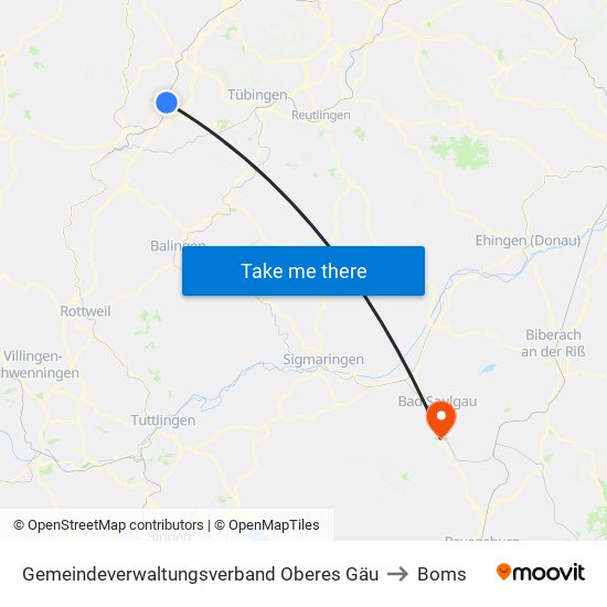 Gemeindeverwaltungsverband Oberes Gäu to Boms map