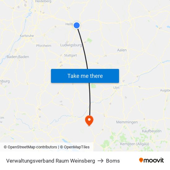 Verwaltungsverband Raum Weinsberg to Boms map