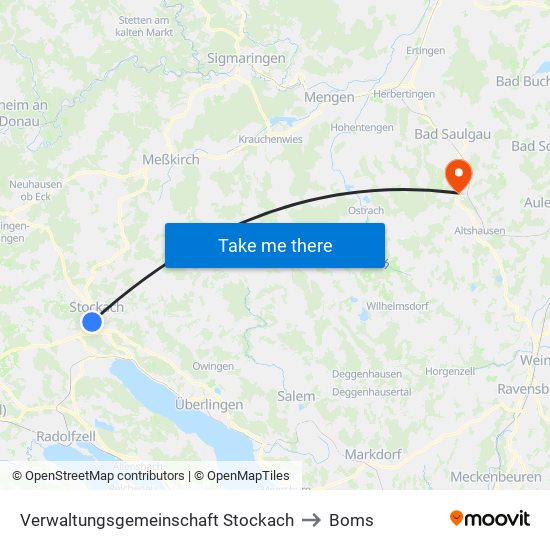 Verwaltungsgemeinschaft Stockach to Boms map