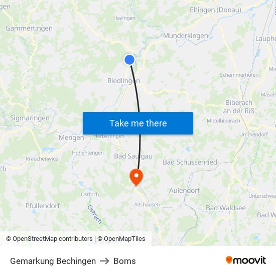 Gemarkung Bechingen to Boms map