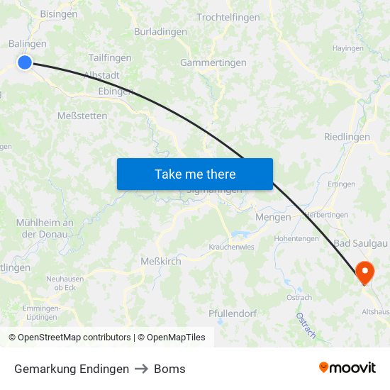 Gemarkung Endingen to Boms map