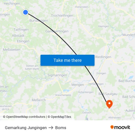 Gemarkung Jungingen to Boms map