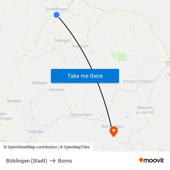 Böblingen (Stadt) to Boms map