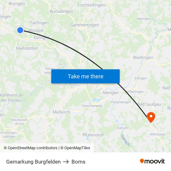 Gemarkung Burgfelden to Boms map