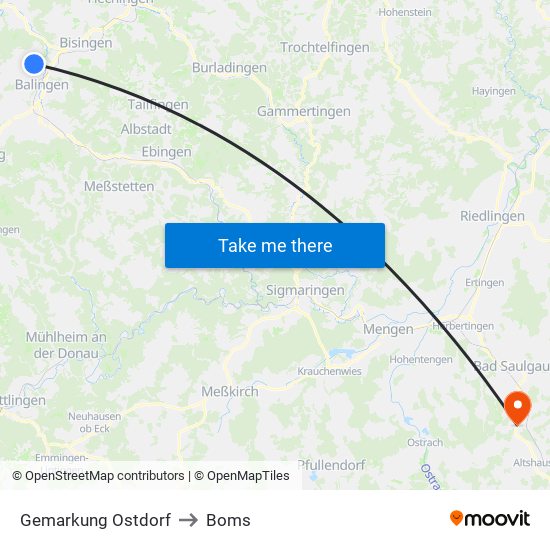 Gemarkung Ostdorf to Boms map