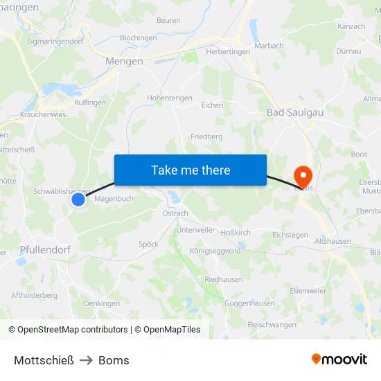 Mottschieß to Boms map