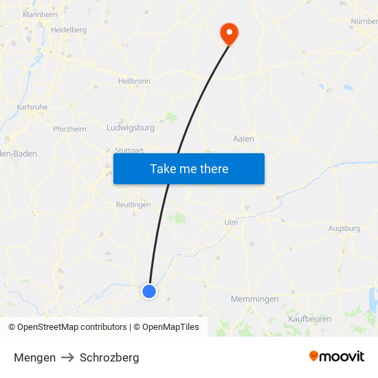 Mengen to Schrozberg map