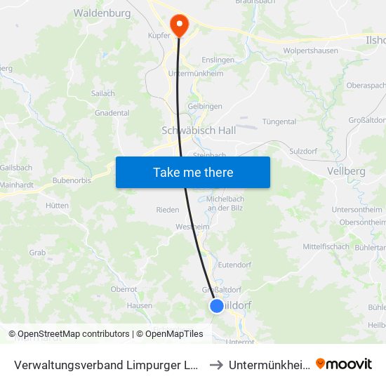 Verwaltungsverband Limpurger Land to Untermünkheim map
