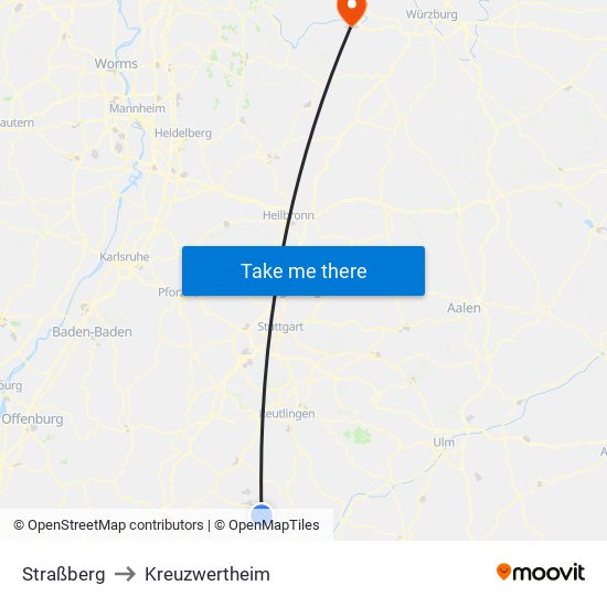 Straßberg to Kreuzwertheim map