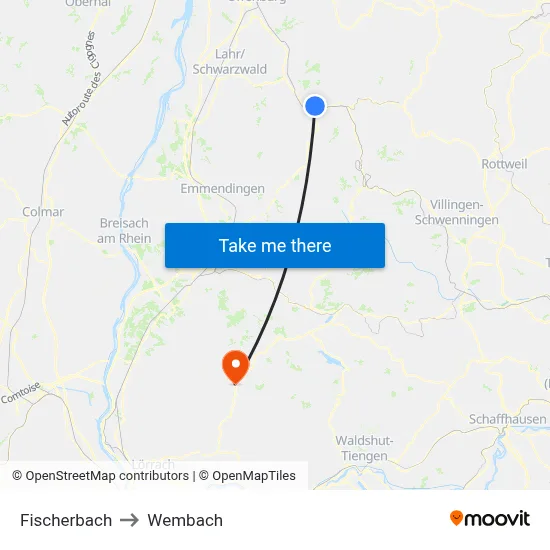 Fischerbach to Wembach map