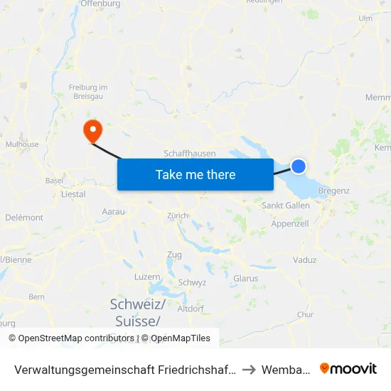 Verwaltungsgemeinschaft Friedrichshafen to Wembach map