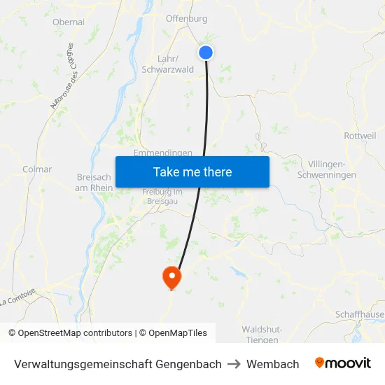 Verwaltungsgemeinschaft Gengenbach to Wembach map