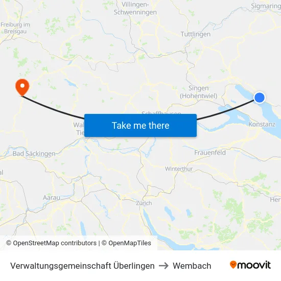 Verwaltungsgemeinschaft Überlingen to Wembach map