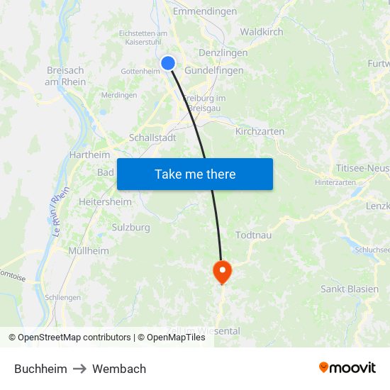 Buchheim to Wembach map