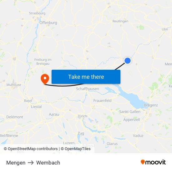 Mengen to Wembach map