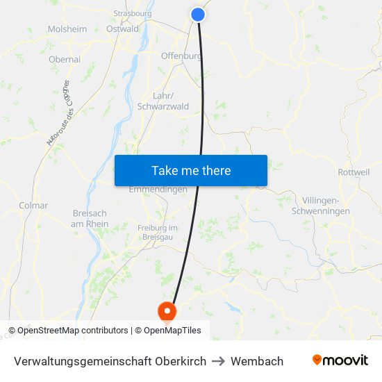 Verwaltungsgemeinschaft Oberkirch to Wembach map