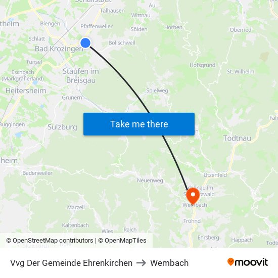 Vvg Der Gemeinde Ehrenkirchen to Wembach map