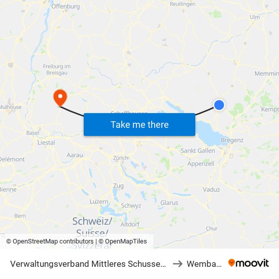 Verwaltungsverband Mittleres Schussental to Wembach map