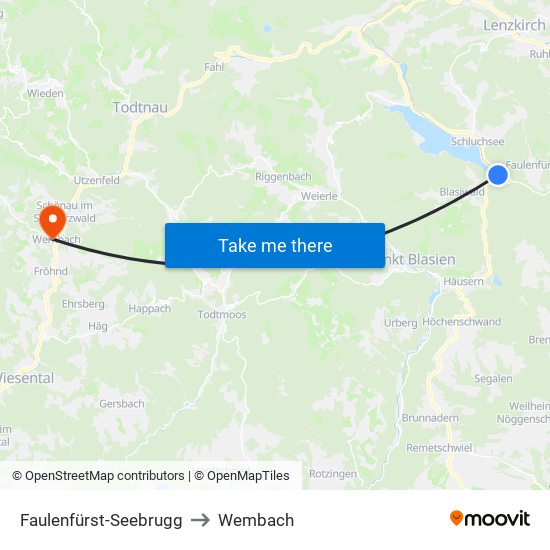 Faulenfürst-Seebrugg to Wembach map