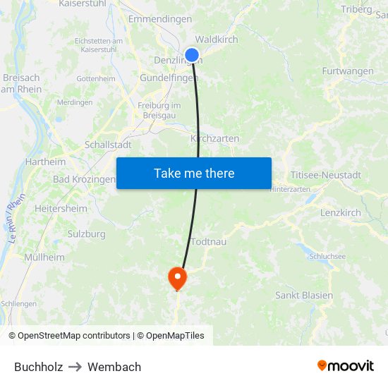 Buchholz to Wembach map