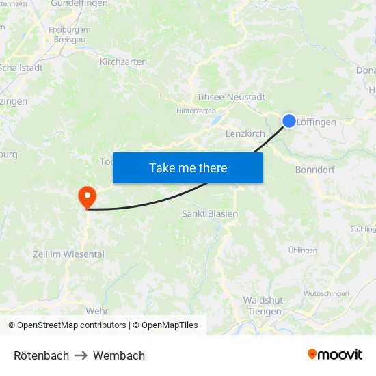 Rötenbach to Wembach map