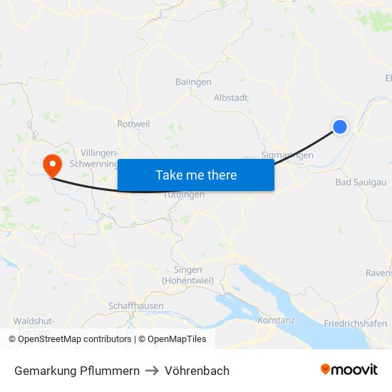 Gemarkung Pflummern to Vöhrenbach map