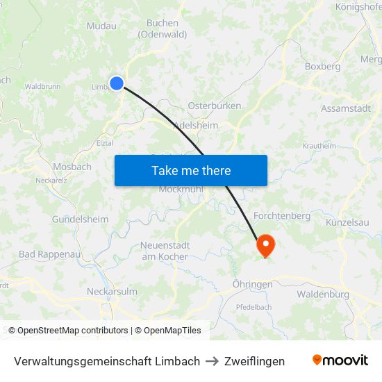 Verwaltungsgemeinschaft Limbach to Zweiflingen map