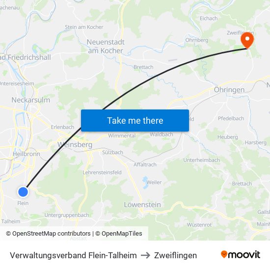 Verwaltungsverband Flein-Talheim to Zweiflingen map