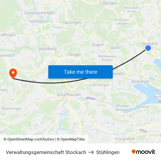 Verwaltungsgemeinschaft Stockach to Stühlingen map