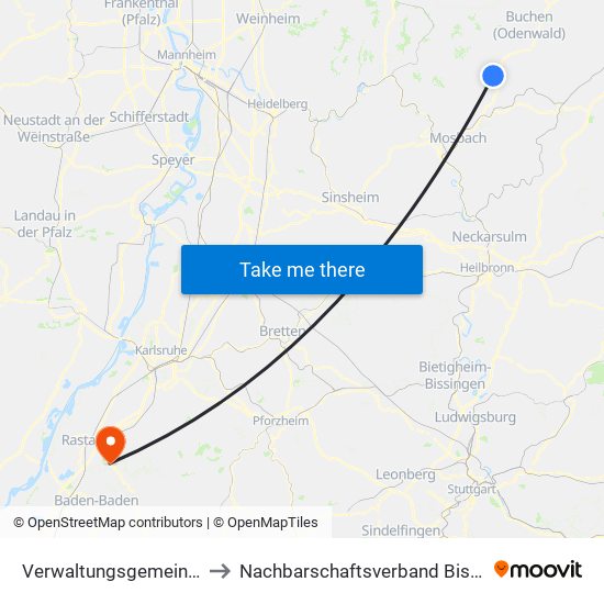 Verwaltungsgemeinschaft Limbach to Nachbarschaftsverband Bischweier-Kuppenheim map