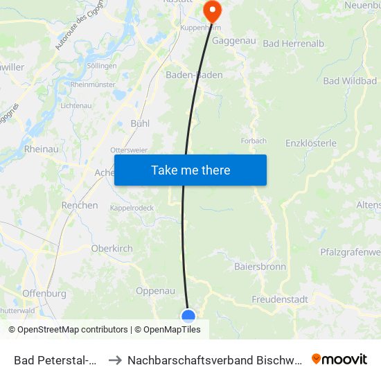 Bad Peterstal-Griesbach to Nachbarschaftsverband Bischweier-Kuppenheim map
