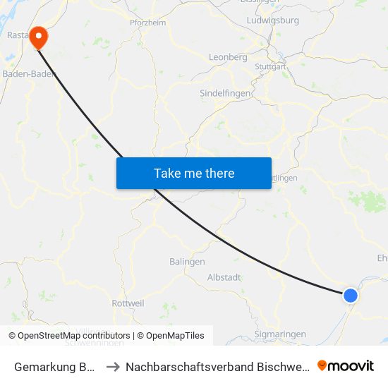 Gemarkung Bechingen to Nachbarschaftsverband Bischweier-Kuppenheim map