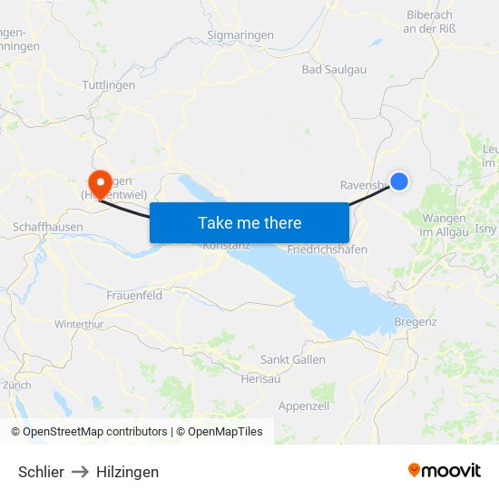 Schlier to Hilzingen map