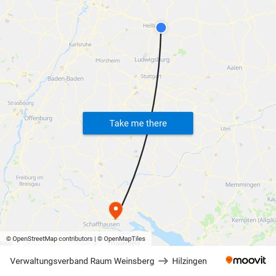 Verwaltungsverband Raum Weinsberg to Hilzingen map